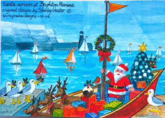 B58: Santa arrives at Brighton Marina