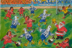 Seagulls and Robins playing football